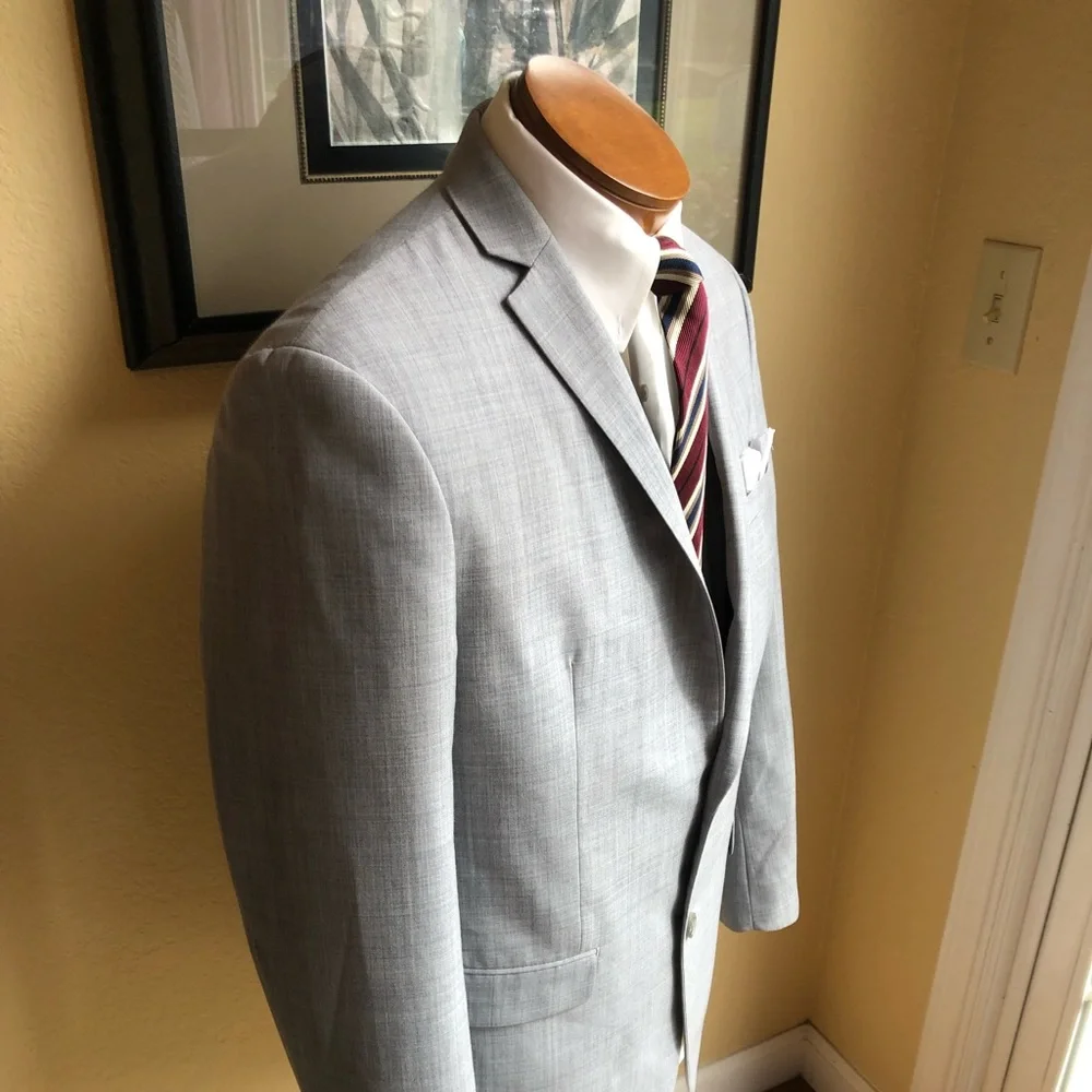 Bar III Wool Blend 2 Button Light Gray Jacket 38R - Picture 7 of 15
